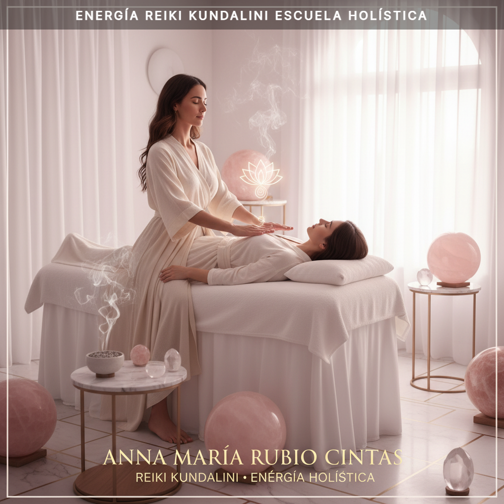 Anna María Rubio Cintas realizando limpieza energética con Reiki Kundalini